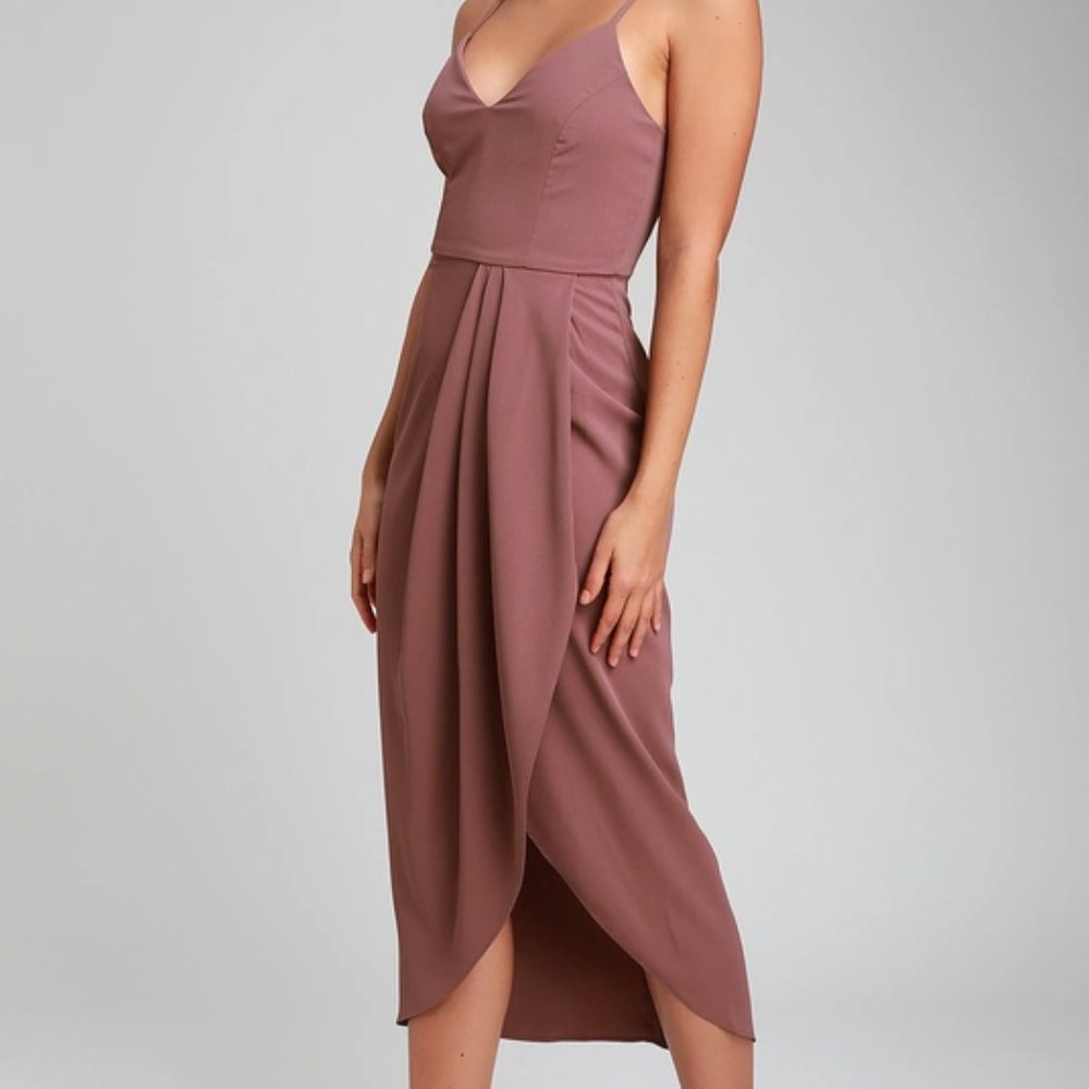 Lulus Reinette Mauve Purple Midi Dress